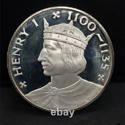 1971 Franklin Mint-Henry I 1100- 1135.925 Silver Proof Art Medal 45mm 39.3 Gr