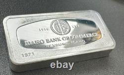 1971 Franklin Mint IDAHO BANK OF COMMERCE Rexburg STERLING SILVER Bar EST. 1916