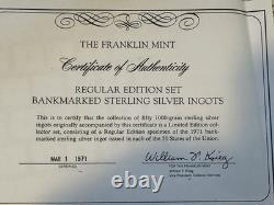 1971 Franklin Mint IDAHO BANK OF COMMERCE Rexburg STERLING SILVER Bar EST. 1916
