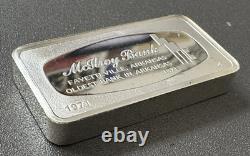 1971 Franklin Mint OLDEST BANK IN ARKANSAS Fayetteville STERLING SILVER Ingot 2