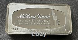 1971 Franklin Mint OLDEST BANK IN ARKANSAS Fayetteville STERLING SILVER Ingot 2