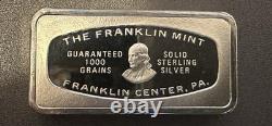 1971 Franklin Mint OLDEST BANK IN ARKANSAS Fayetteville STERLING SILVER Ingot 2
