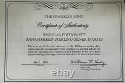 1971 Franklin Mint OLDEST BANK IN ARKANSAS Fayetteville STERLING SILVER Ingot 2
