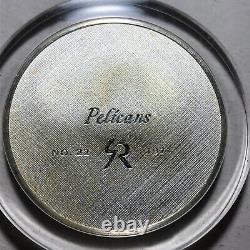 1971 Franklin Mint Robert Bird Pelicans 2 Ounce. 925 Silver Proof Medal