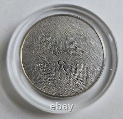 1971 Franklin Mint Roberts Birds. 925 2oz Silver Quail Medal Case Stand Box
