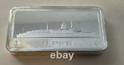 1971 Franklin Mint TS BREMEN Hapag-Lloyd WEST GERMANY SHIP Sterling Silver Bar
