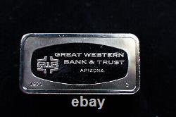 1971 Great Western Bank & Trust Arizona Franklin Mint 925 Silver Art Bar C1430