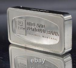 1971 Midland National Bank Billings Montana Franklin Mint 2oz Silver bar C4961