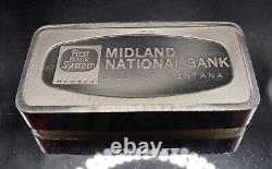 1971 Midland National Bank Billings Montana Franklin Mint 2oz Silver bar C4961