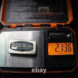 1971 Midland National Bank Billings Montana Franklin Mint 2oz Silver bar C4961