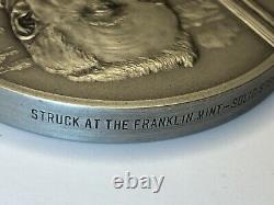 1971 New Zealand James Berry Solid Sterling Silver Medal Franklin Mint 6.98oz