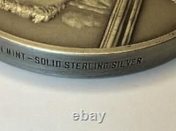 1971 New Zealand James Berry Solid Sterling Silver Medal Franklin Mint 6.98oz