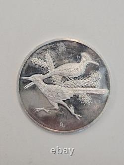 1971 Roadrunner Large Sterling Silver Coin Franklin Mint 67 Grams
