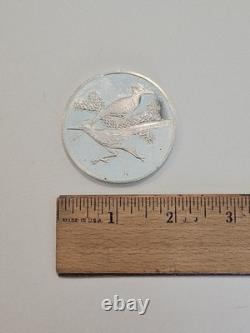 1971 Roadrunner Large Sterling Silver Coin Franklin Mint 67 Grams