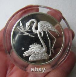 1971 Roberts Birds Greater Flamingo No. 6.925 Sterling Silver 2 oz. Coin Frame