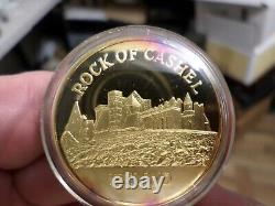 1971 Silver Proof Medal 24 KT Gold Plate, Mankind Wonders ROCK OF CASHEL IRELAND
