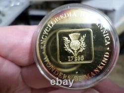 1971 Silver Proof Medal 24 KT Gold Plate, Mankind Wonders ROCK OF CASHEL IRELAND