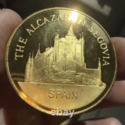 1971 The Alcazar Spain Franklin Mint Wonders of Mankind Silver & 24K EP Round