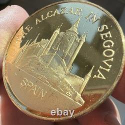 1971 The Alcazar Spain Franklin Mint Wonders of Mankind Silver & 24K EP Round
