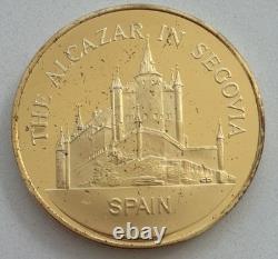 1971 The Alcazar Spain Franklin Mint Wonders of Mankind Silver & 24K EP Round