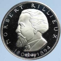 1971 US USA Franklin Mint ENGINEER NORBERT RILLIEUX Proof Silver Medal i113031