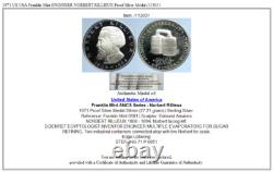 1971 US USA Franklin Mint ENGINEER NORBERT RILLIEUX Proof Silver Medal i113031