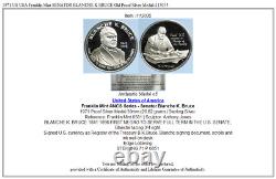 1971 US USA Franklin Mint SENATOR BLANCHE K BRUCE Old Proof Silver Medal i113035