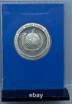 1971 US USA Franklin Mint United Nations PEACE Old Proof Silver Medal i115296