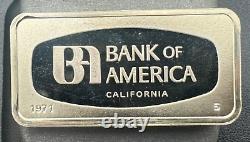1971 Vintage Bank of America, CA 1000 Grain Bar Sterling Bar by Franklin Mint