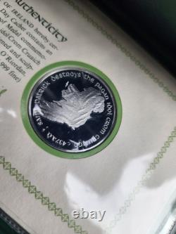 1972,73,74 St. Patrick's Day Proof. 999 Silver Medal & Cachet Franklin Mint