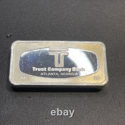 1972 Atlanta Georgia Trust Company Bank Franklin Mint 2 oz. 925 Silver Art Bar