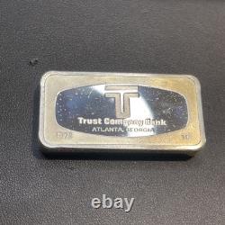 1972 Atlanta Georgia Trust Company Bank Franklin Mint 2 oz. 925 Silver Art Bar