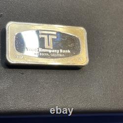 1972 Atlanta Georgia Trust Company Bank Franklin Mint 2 oz. 925 Silver Art Bar