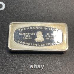 1972 Atlanta Georgia Trust Company Bank Franklin Mint 2 oz. 925 Silver Art Bar