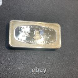 1972 Atlanta Georgia Trust Company Bank Franklin Mint 2 oz. 925 Silver Art Bar