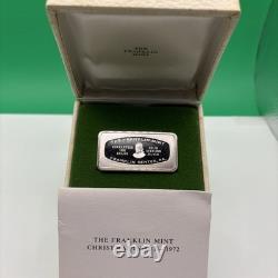 1972 Christmas Ingot Franklin Mint 1000 Grains. 925 Sterling Silver in Box