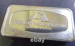 1972 FRANKLIN MINT American Bank Gadsden ALABAMA 2oz+ Sterling Silver Ingot Bar