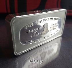 1972 FRANKLIN MINT Detroit Bank/Trust Michigan 2oz+ Sterling Silver Ingot-Bar