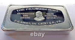 1972 FRANKLIN MINT Detroit Bank/Trust Michigan 2oz+ Sterling Silver Ingot-Bar