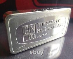 1972 FRANKLIN MINT Greeley National Bank Colorado 2oz+ Sterling Silver Bar