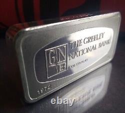 1972 FRANKLIN MINT Greeley National Bank Colorado 2oz+ Sterling Silver Bar
