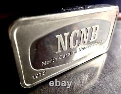 1972 FRANKLIN MINT North Carolina National Bank 2oz+ Sterling Silver Ingot Bar