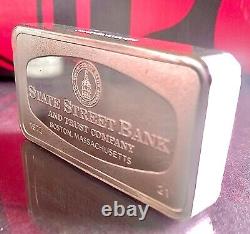 1972 FRANKLIN MINT State Street Bank Boston MA 2oz+ Sterling Silver Ingot Bar