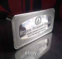 1972 FRANKLIN MINT State Street Bank Boston MA 2oz+ Sterling Silver Ingot Bar