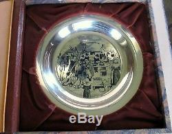 1972 First Annual Thanksgiving Plate Sterling Silver Franklin Mint