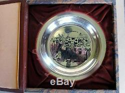 1972 First Annual Thanksgiving Plate Sterling Silver Franklin Mint