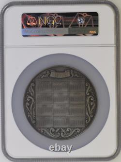 1972 Franklin Mint 1973 Annual Calendar 293.20g / 10oz Silver Medal NGC MS68