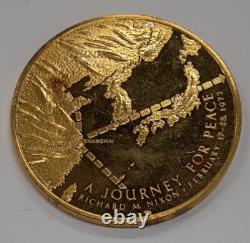 1972 Franklin Mint. 925 Silver Rd. Plated in 24K Gold Journey For Peace