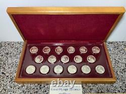 1972 Franklin Mint Coca Cola Olympic Moments Sterling Silver Medal Set 17 Coins