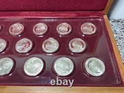 1972 Franklin Mint Coca Cola Olympic Moments Sterling Silver Medal Set 17 Coins